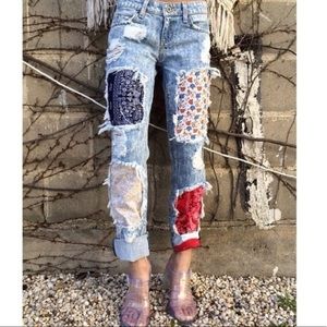 Carmar Bandana patch light wash baggy jeans